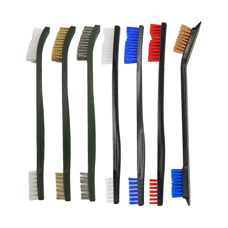 Dual-Head Wire Gun Brush Brass Steel OEM Supply